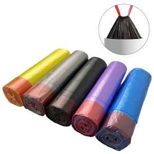 Large Capacity Drawstring Disposable Plastic Trash Bags for Kitchen and Bathroom