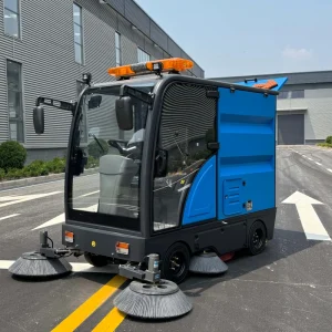 Large Capacity Four-Wheel Electric 3000W Self-Propelled Ride-On Street Floor Sweeper 2300mm Cleaning Width 19000/h