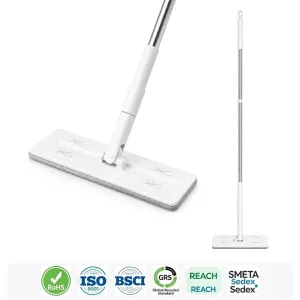 Large Flat Mop Wide 45x15cm Mop Plate Covers More Area Cleans Faster Rust Proof Stainless Steel Superfine Microfiber Multi Room
