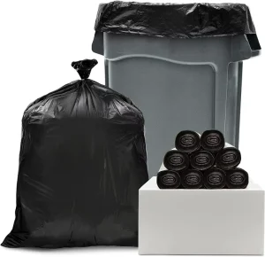 Large Heavy Duty Black Eco Degradable Gravure Printed Disposable Heat Seal Garbage Bag 33 250 Gallon 125 950 Liter Plastic