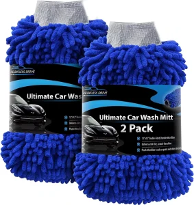 Large Microfiber Chenille Car Wash Mitt, Scratch-Free, Waterproof