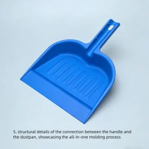 Large PP Dustpan with PET Broom Head, Soft Bristles and Plastic Handle for Home Use
