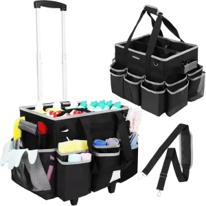 Large Rolling Cleaning Cart Bag Ideal for Housekeepers Suitable for Kitchens Auto & Picnics (Only Bag)
