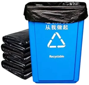 Large Size 100*120cm Black Outdoor Trash Bag 25 Microns Thick Household Plastic Garbage Bag