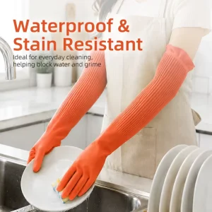 Latex Garden Gloves Waterproof Elbow-Length Household Gloves