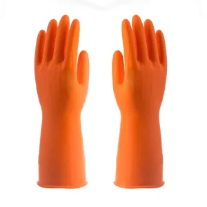 Latex Household Kitchen Gloves Warm Rubber Flock Lined Fleece Yellow Custom Logo Custom Package Thin Cleaning Custom Color 60g