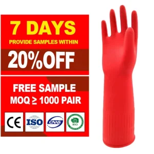 Latex Reusable Dishwashing Gloves for Kitchen and Household Cleaning with Non-Slip Texture