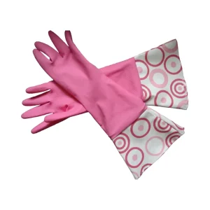 Latex Rubber Household Cleaning Gloves, Medium Thickness, Waterproof Kitchen Dishwashing Gloves