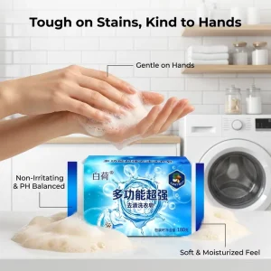 Laundry Bar Soap for Collar and Cuff Stain Removal Color Protection Whitening