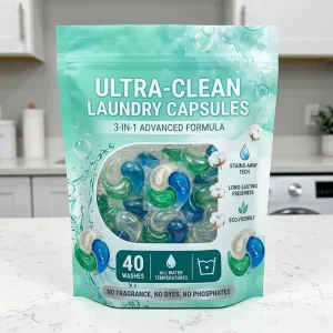 Laundry Detergent Pods 3 in 1 Multi Effect Strong Cleaning Fresh Scents Color Protector Anti Bacterial