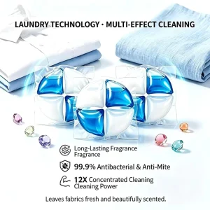 Laundry Detergent Pods 8X Concentrated Stain Removal Washing Beads