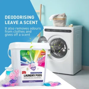 Laundry Detergent Pods Bulk Multi effect All in one Long lasting Floral Fragrance Antibacterial Mite & Stain Removal Apparel