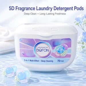 Laundry Detergent Pods OEM ODM 70pcs 5 in 1 Deep Clean Gel Capsules Long Lasting Deep Ocean Fragrance Stain Removal Eco-Friendly