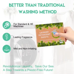 Laundry Detergent Sheets, 160 Loads, Eco-Friendly, Biodegradable, for Sensitive Skin