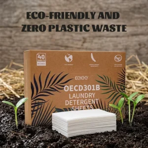 Laundry Detergent Sheets Fully Dissolved Plastic Free Packaging Kraft Paper Box Natural Enzyme Formula Laundry Sheets