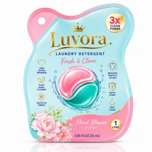 Laundry Detergent Spout Pouch 10ml Die Cut Shape Hang Hole OEM Liquid Soap Single Dose Moisture Proof PE Material Wash Packing