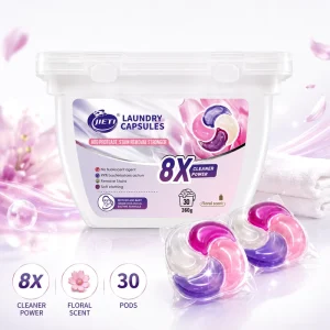 Laundry Pods 4 in 1 Capsule 12g x 30 Eco Friendly Formula Decontamination Bacteriostatic Pliant Laundry Detergent Pods OEM ODM