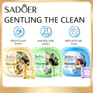 Laundry Pods 4D Deep Cleaning Disposable Apparel Capsules Stain Removal Residue Dissolvable Floral Scent Hand and Machine Wash