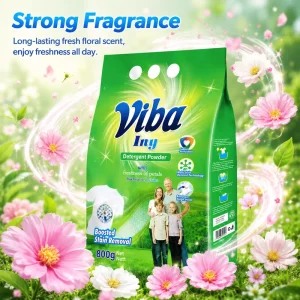 Laundry Powder Enzyme Deep-Clean Detergent for Grease and Grass Stains Anti-Odor Tropical Scent 800g
