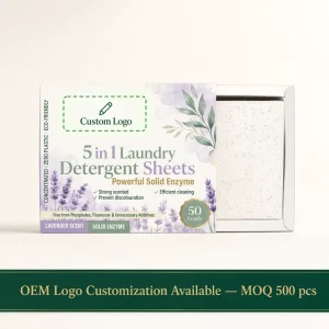 Lavender Disposable Deep Cleaning Low Foam Clothes Washing Strips Eco Friendly No Whitening Agent Dissolvable Laundry Detergent