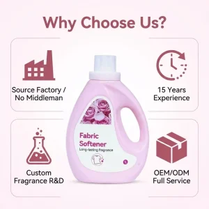 Lavender Scented Anti-static Customized Private Label Fabric Softener 1L Smooth Clothing Detergent Liquid for Laundry