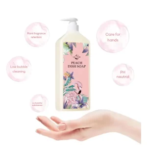 Lc Free Samples New Design Dishwashing Liquid Soap Detergent Peach Natural Cleaning Detergent Soap Kitchen Dishwashing Liquid