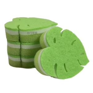 Leaf-Shaped Three-Layer Non-Woven Fabric Sponge Cleaning Cloth Brush Block