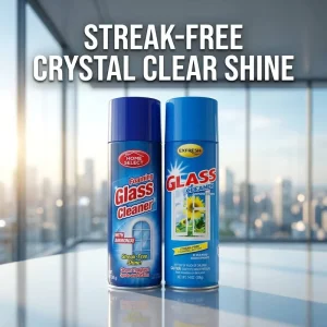 Lemon-Scented Foaming Glass Cleaner Spray for Windows, Mirrors, and Car Glass