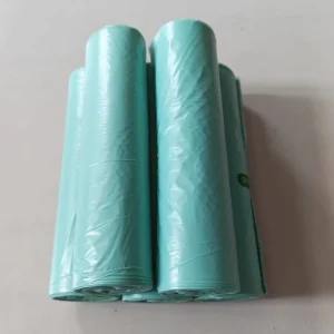 Light Blue Flat Mouth HDPE Garbage Bags Star Seal Bottom Disposable Household Bags on Roll