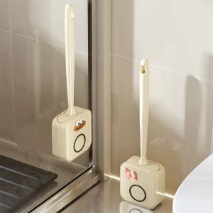 Light Luxury New Style Toilet Brush Household Wall Mounted No Miss Set Plastic Handle Silicone Cleaning Brush