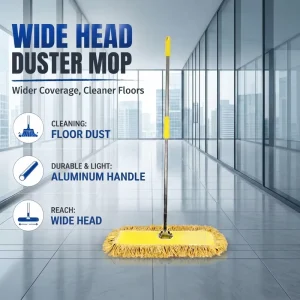 Lightweight Aluminum Handle Flat Dust Mop for Hotel Warehouse Janitorial Use