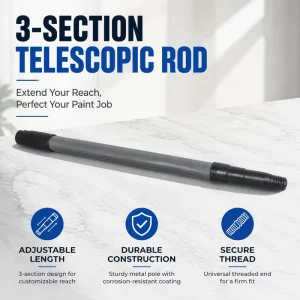 Lightweight Metal 3 Joint Telescopic Handle Spray Paint Broom Stick for Wall Painting Cleaning
