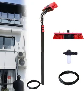 Lightweight Metal Telescopic Pole Window and Solar Panel Cleaning Brush