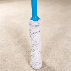 Lightweight Microfiber Twist Mop with Stainless Steel Handle, Plastic Basket, and Self-Wringer