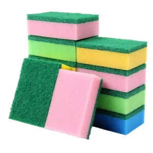 Lightweight Polyurethane Sponge with Polyester Nylon Scouring Pad for Kitchen Cleaning