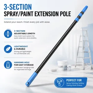 Lightweight Premium Boomstick Eco Friendly Spray Paint 3 Joint Telescopic Metal Tube for Painting Cleaning