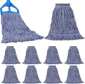 Lightweight Purple Aluminum Screw Mop Head Wringing Hospital Replacement Cotton Loop End Mop Head