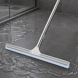 Lightweight Straight TPR Blade Floor Squeegee with Plastic Handle Eco Friendly Durable Streak Free for Home and Commercial Use