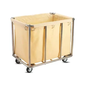 Linen Truck Reinforced Stainless Steel Hotel Laundry Dirty Linen Recycling Service Trolley Conical