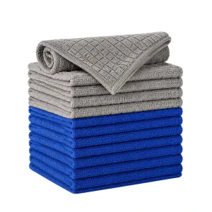 Lint-Free Microfiber Towel Set 38 x 56 cm Absorbent Reusable Cleaning Cloths for Cleanroom Commercial Kitchen and Home