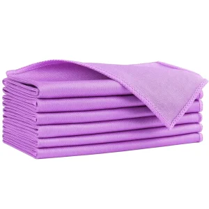 Lint-Free Streak-Free Purple Microfiber Glass Cleaning Cloth