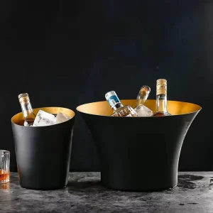 LiqVis Luxury Customized Stainless Steel Wide Mouth Basin Metal Ice Bucket Beer Bucket for Outdoor Parties