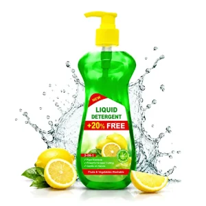 Liquid Dishwashing Detergent 3-in-1 Formula Grease Remover with Plant Extract and Lemon Scent