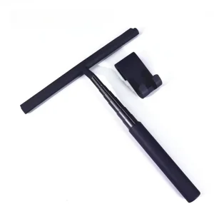 Long Aluminum Shower Squeegee Black Silicone Window Cleaner Glass Floor Wipers Scraper Telescoping Squeegee