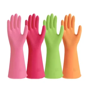 Long Cuff Durable Reusable Waterproof Nitrile Gloves for Household Cleaning Kitchen Dishwashing High Quality