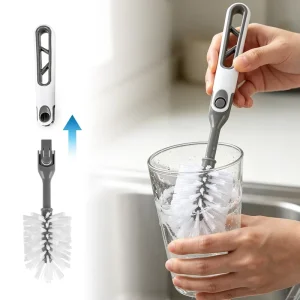 Long Handle Bottle Cleaning Brush with Detachable Head for Tumblers Glasses and Narrow Containers