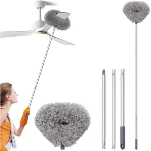 Long Handle Detachable Microfiber Ceiling Fan Dusting Brush Reusable Ceiling Fan Blade Cleaner