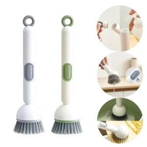Long Handle Dish Brush with Liquid Dispenser