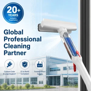 Long Handle Double Use Spray Window Cleaning Microfiber Rubber Glass Spray Scraper Wiper Squeegee Window Cleaner