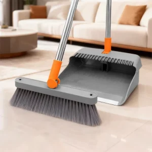 Long Handle Dustpan and Broom Set for Household Cleaning